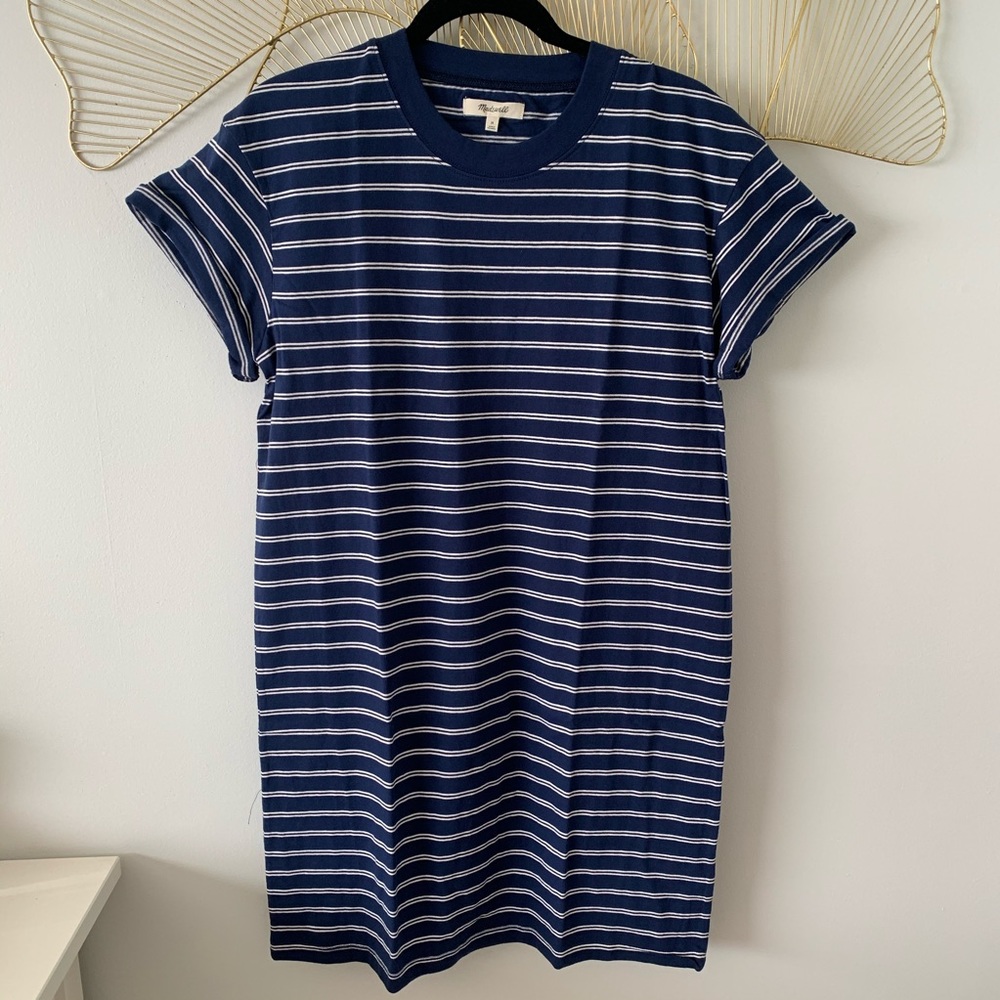 NWOT Madewell Tina Stripe T-Shirt Dress